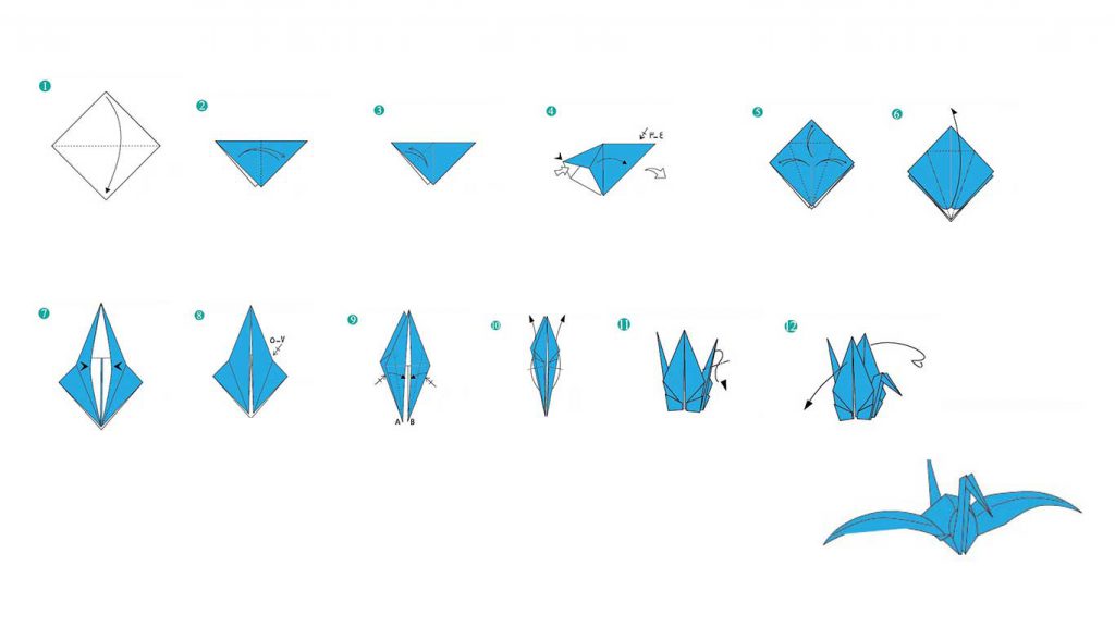 آموزش اوریگامی درنا سفید